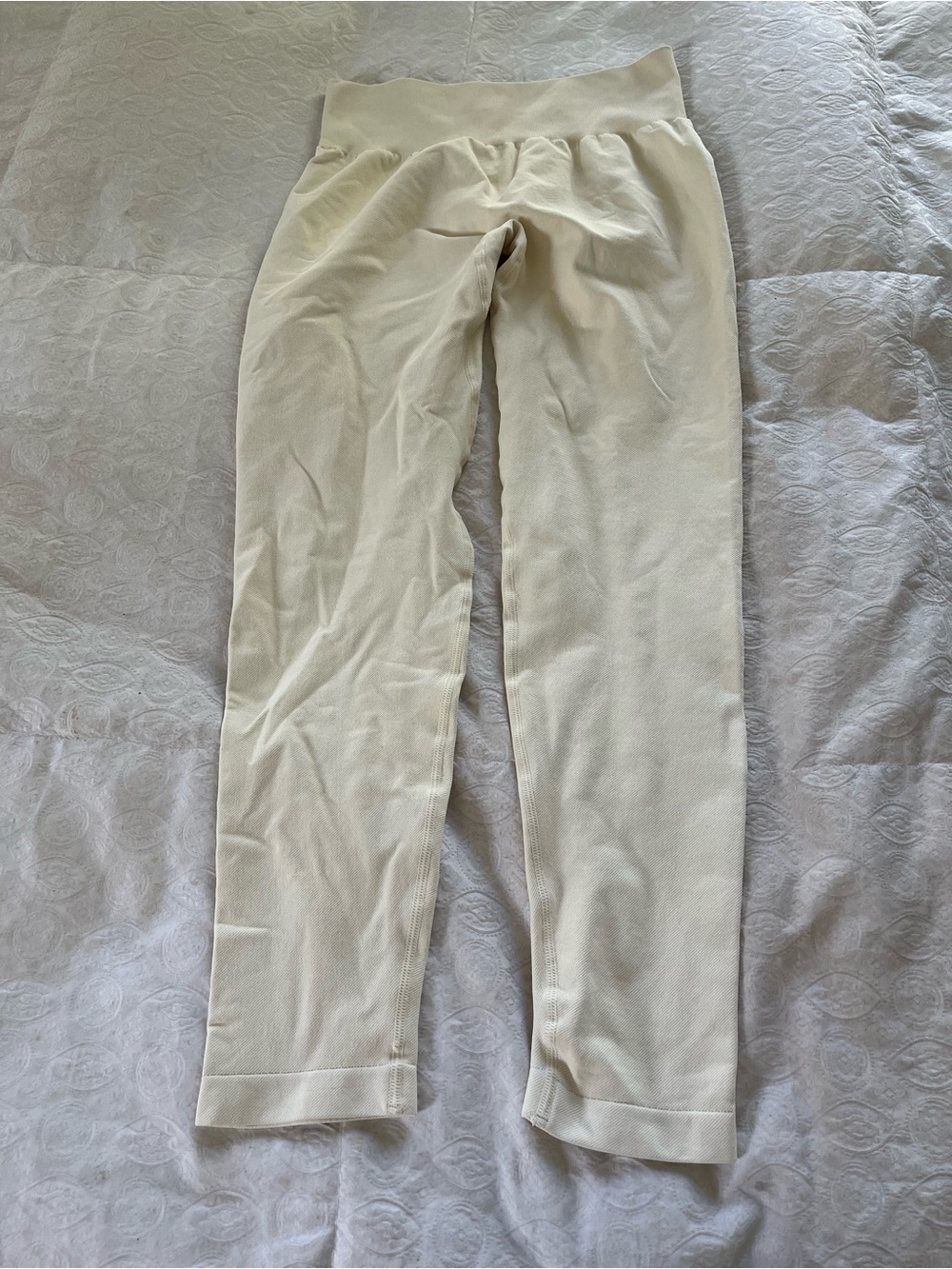Women's OQQ Cream High-Waist Stretch Leggings size large